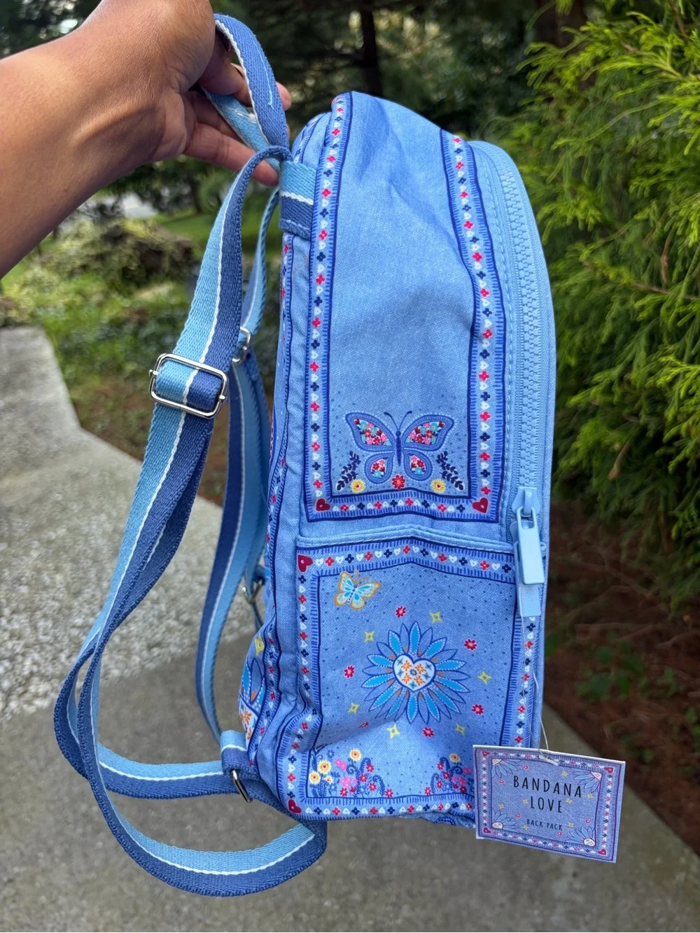 Brighton Love Bandana Paisley Butterfly Backpack Blue NWT